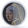 Palau 20 dollars Jan Vermeer Art Girl with a Pearl Mosaic 3 oz silver coin 2019