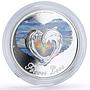 Tuvalu 50 cents Forever Love Clouds Heart Two Dolphins colored silver coin 2013