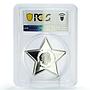 Cook Islands 5 dollars Christmas Angel Star Shaped PR70 PCGS silver coin 2013