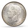 Spain 5 pesetas Regular Coinage Child Alfonso KM-707 MS63 PCGS silver coin 1899