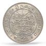 Sri Lanka Ceylon 5 rupees Buddhism 2500 Years Animals MS65 PCGS silver coin 1957