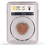Germany Baden 1 kreuzer Regular Coinage Duke Leopold MS63 PCGS copper coin 1852