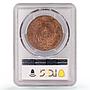 Paraguay 4 centesimos Regular Coinage Shaw Variety MS62 PCGS copper coin 1870