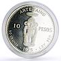 Dominican Rep. 10 pesos Pueblo Viejo Mine Arte Taino Art proof silver coin 1975