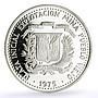Dominican Rep. 10 pesos Pueblo Viejo Mine Arte Taino Art proof silver coin 1975