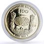 Mexico 100 pesos Two Worlds Encounter Ships Clippers Pillars silver coin 1991