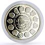 Mexico 100 pesos Two Worlds Encounter Ships Clippers Pillars silver coin 1991