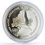 Belarus 1 rouble United Nations UN Crane Bird KM-6a proof silver coin 1996