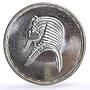 Egypt 5 pounds Treasures Pharaoh Tutankhamen Tutankhamun Mask silver coin 1985