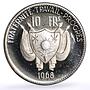 Niger 10 francs Decimal Coinage Lion Obverse KM-8.1 proof silver coin 1968