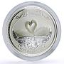 Cook Islands 2 dollars Love is Precious Swans Birds colored silver coin 2008