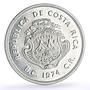 Costa Rica 50 colones Conservation Wildlife Turtle Fauna proof silver coin 1974