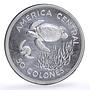 Costa Rica 50 colones Conservation Wildlife Turtle Fauna proof silver coin 1974