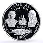 Jamaica 25 dollars Landfall Columbus Isabella Ship Clipper silver coin 1991