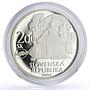 Slovakia 200 korun Inventor Wolfgang Kempelen and Chess Machine silver coin 2004