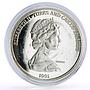 Turks and Caicos Islands 20 crowns Columbus Caribbean silver coin 1991