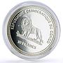 Congo 10 francs Protection Wildlife Red Parrot Fauna Hologram silver coin 2000