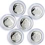 Somalia set of 6 coins Seafaring Famous Ships Clippers proof silver coins 1998