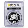 Bulgaria 10 leva Natural Phenomenon Belogradchik Rocks PR69 PCGS Ag coin 2010