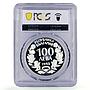 Bulgaria 100 leva Conservation Wildlife Goat Fauna PR67 PCGS silver coin 1993