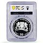 Bulgaria 10 leva Mountain Pirin Fauna Flora Nature PR67 PCGS silver coin 2007