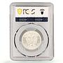 Mexico 50 centavos Independence Libertad Cap KM-447 MS63 PCGS silver coin 1921