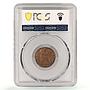 Great Britain 1 penny Regular Coinage Queen Victoria MS62 PCGS bronze coin 1887