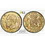 Belgium 5 francs Leopold II Coinage Position A KM-24 AU58 PCGS silver coin 1873