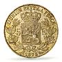 Belgium 5 francs Leopold II Coinage Position A KM-24 AU58 PCGS silver coin 1873