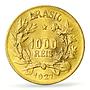 Brazil 1000 reis Regular Coinage Liberty KM-525 MS63 PCGS AlBronze coin 1927