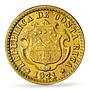 Costa Rica 10 centimos First Republic Coinage KM-152 AU PCGS brass coin 1921