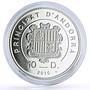 Andorra 10 diners Holy Helpers Saint Christopher Angel proof silver coin 2010