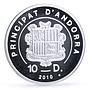 Andorra 10 diners Holy Helpers Saint Christopher Angel proof silver coin 2010