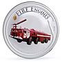 Cook Islands 1 dollar Fire Engines Cars Airfield Fire AA 60 silver coin 2006