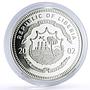 Liberia 20 dollars Railways Railroads Trains Kreigslok proof silver coin 2002