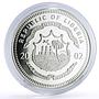 Liberia 20 dollars Railways Railroads Trains Kreigslok proof silver coin 2002