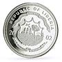 Liberia 20 dollars Railways Railroads Trains Toess proof silver coin 2002