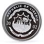 Liberia 20 dollars Railways Railroads Trains Toess proof silver coin 2002