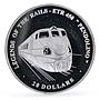 Liberia 20 dollars Railways Railroads Trains Pendolino proof silver coin 2003