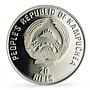 Cambodia 20 riels Khmer Republic Angkor Wat Temple Palace proof silver coin 1989