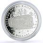 Liberia 20 dollars Railways Railroads Trains P46 484 proof silver coin 2002