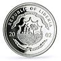 Liberia 20 dollars Railways Railroads Trains A3 Scotsman proof silver coin 2002
