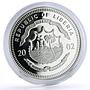 Liberia 20 dollars Railways Railroads Trains A3 Scotsman proof silver coin 2002