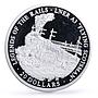 Liberia 20 dollars Railways Railroads Trains A3 Scotsman proof silver coin 2002