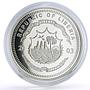 Liberia 20 dollars Railways Railroads Trains Kingston proof silver coin 2003