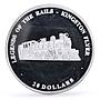 Liberia 20 dollars Railways Railroads Trains Kingston proof silver coin 2003