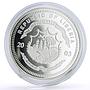 Liberia 20 dollars Railways Railroads Trains Glacier proof silver coin 2003