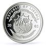 Liberia 20 dollars Railways Railroads Trains D1 31 Limmat proof silver coin 2003