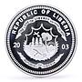 Liberia 20 dollars Railways Railroads Trains D1 31 Limmat proof silver coin 2003