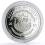 Liberia 20 dollars Railways Railroads Trains The Ghan proof silver coin 2003